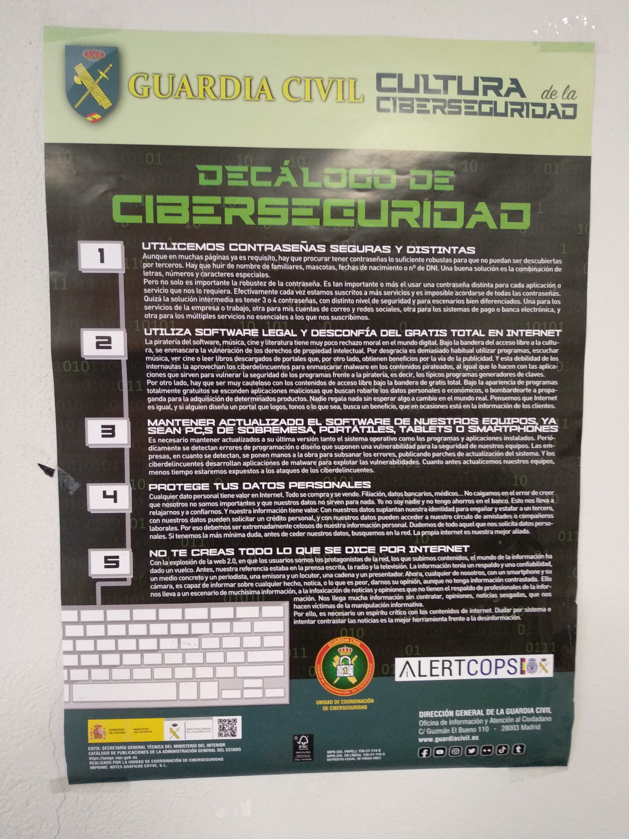 Decàleg de ciberseguretat de la Guardia Civil.