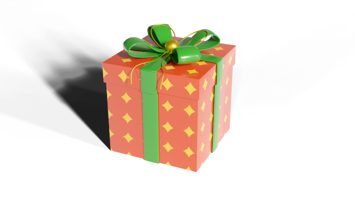Caixa embolicada amb paper de regal