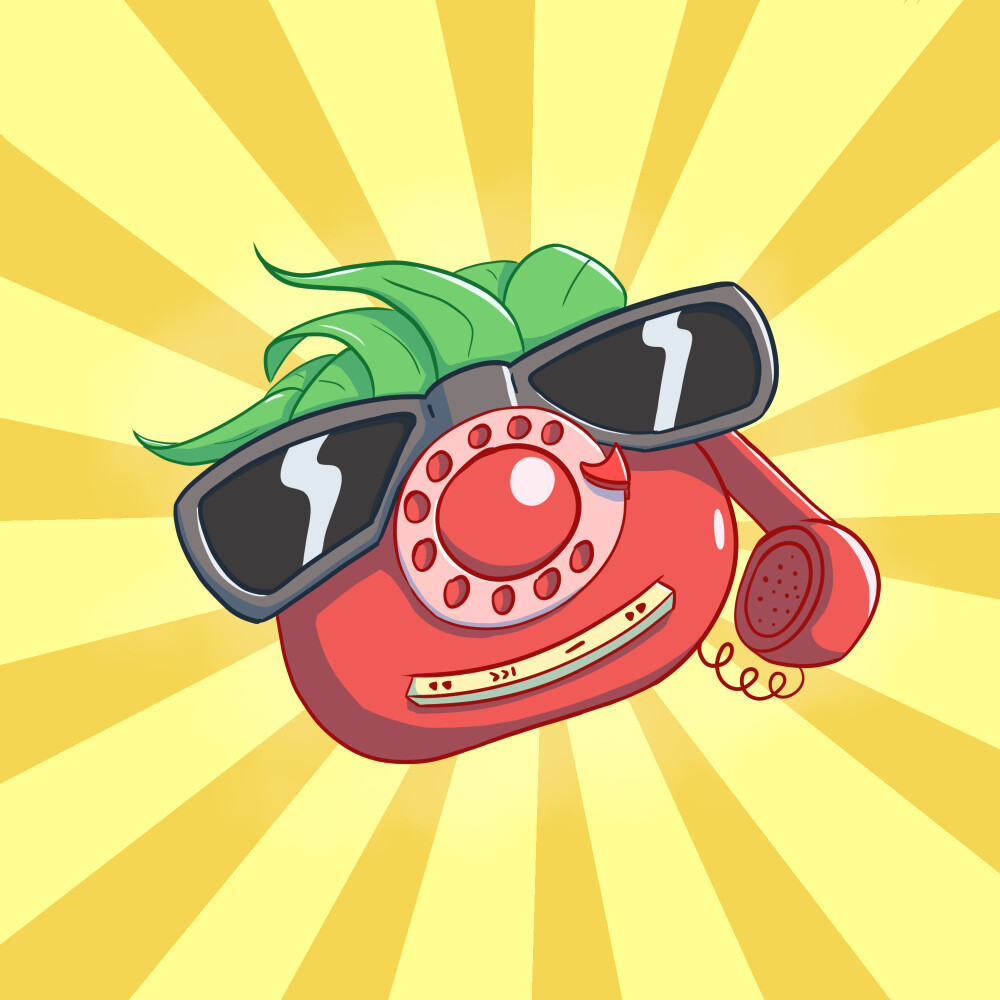 Dibuix de Tomàtic, personatge del Club Súper 3. És un contestador automàtic amb forma de tomata.